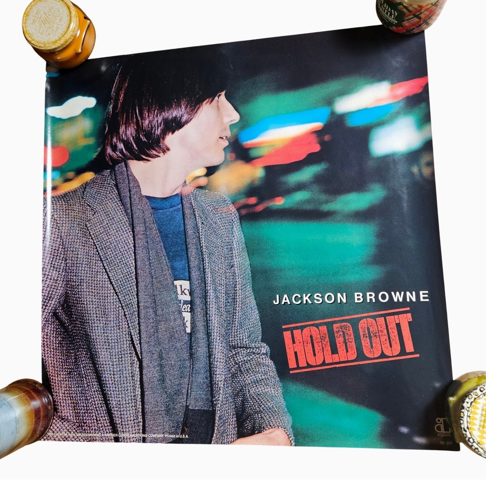Jackson Browne Hold Out 24x24 Original Vintage 1980s Rock Album Promo Poster